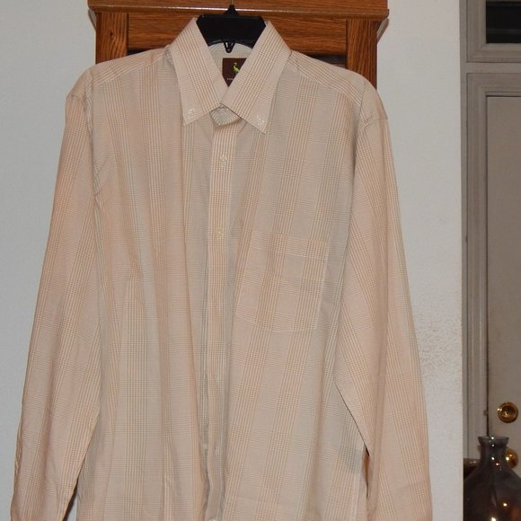 NWT $95 TAILORBYRD Brown Check Dress or Casual Shirt L - Picture 1 of 4